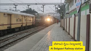 Chalukya Express amp SSS Hubballi  Dadar Central Express Entering at Belgaavi Railway Station viral [upl. by Huai]