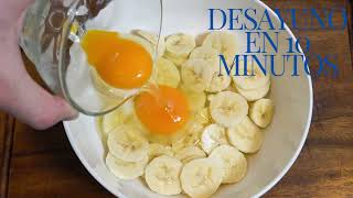 Pancakes de Plátano y Huevo en 10 Minutos 🍌🥞  Receta Fácil Saludable y Económica [upl. by Alorac317]