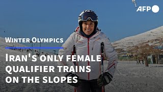 Iranian female skier cuts icy path to Beijing Olympics  AFP [upl. by Erdnaek]