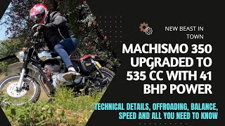 RE Machismo 350 upgraded to 535 cc high compression 41 bhp  Full review  Vintage modified bikes [upl. by Flo]