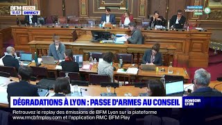 Manifestations et dégradations à Lyon  débats houleux au Conseil Municipal ce jeudi [upl. by Attekahs]