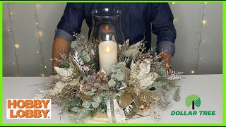 Hobby Lobby And Dollar Tree Christmas How To Make A Christmas Centerpiece On A BUDGET Step By Step [upl. by Rabjohn720]