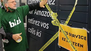 Grèves chez Amazon pour dénoncer les conditions de travail [upl. by Tyre]