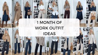 1 MONTH OF WINTER WORK OUTFIT IDEAS  Business casual work wear lookbook [upl. by Ahcas5]