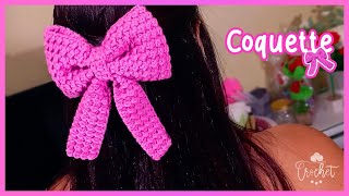 🎀LazoMoño Coquette a Crochet Modelo 1  TUTORIAL PASO A PASO [upl. by Noemi]