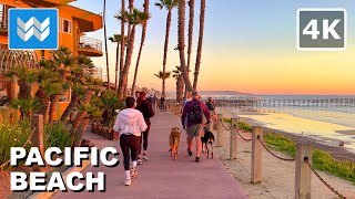 4K Sunset at Pacific Beach PB in San Diego California USA  Walking Tour Vlog amp Travel Guide 🎧 [upl. by Irotal]