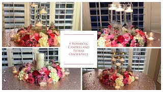 DIY Romantic Candles Wedding Floral Centerpiece  DIY Floral Wedding Centerpieces  How To Tutorial [upl. by Akenna]