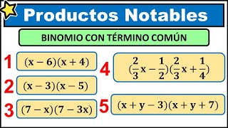 Productos Notables Binomio con Término Común  Binomios con fracciones [upl. by Alaet]