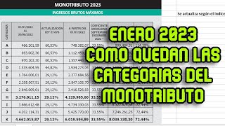 Enero 2023 MONOTRIBUTO como quedan las CATEGORIAS [upl. by Nomae175]