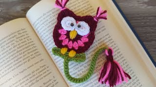 Gufetto Segnalibro Uncinetto Tutorial 🦉 Owl Bookmark Crochet 🦋 Buho Marcapaginas Crochet Tutorial 🎁 [upl. by Maida]