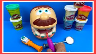 Play Doh Drill n Fill Dentist spelen  Family Toys Collector [upl. by Venezia671]