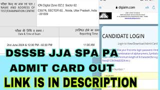 Dsssb jja admit card tier 2  dsssb spa pa admit card tier 2  dsssb jja descriptive paper [upl. by Chase433]