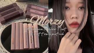 SWATCH amp REVIEW Merzy Academia Mellow Tint amp Cotton Lipstick  Dòng son hot nhất mùa đông này 💄 [upl. by Oakie]