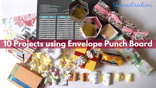 10 Projects using Envelope Punch Board Envelope Punch Board Craft Ideas [upl. by Sadnalor]