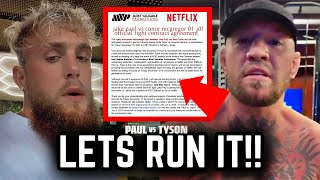 Jake Paul Responds To Conor McGregor OFFER After Mike Tyson [upl. by Ettennig456]