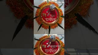 Beautiful Table Decoration Idea for Dhanteras amp Diwali 2024  Easy Dhanteras Rangoli on Plate diy [upl. by Ivon205]