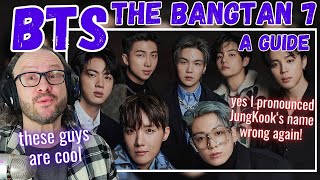 Reacting to A Guide to BTS Members The Bangtan 7 [upl. by Nosrettap]