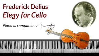 Delius Elegy for Cello  piano accompaniment backing track sampledemo [upl. by Llesirg999]