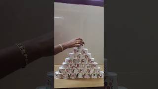 Cup Stacking Challenge 🤣 [upl. by Arzed]