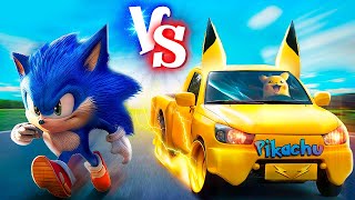 Sonic Ariciul vs Camioneta Cine Este Mai Rapid Pokemon Sau Sonic Ariciul [upl. by Ahsekam186]