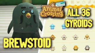 How to Get Brewstoid in Animal Crossing New Horizons  COMPLETE ALL 36 Gyroids And Sound Effects [upl. by Avalsorim125]