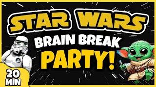 Star Wars Brain Break Party  Brain Breaks for Kids  Freeze Dance  Just Dance  Danny Go Noodle [upl. by Dnarud]