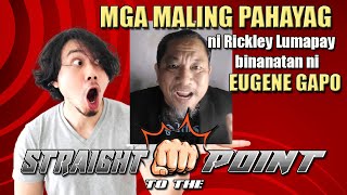 Mga Maling Pahayag ni Rickley Lumapay binanatan ni Eugene Gapo [upl. by Burnard]