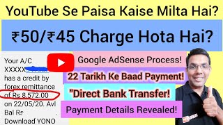 YouTube Se Payment Kaise Milti Hai Google AdSense Process Aur Bank Charges Ki Puri Jankari [upl. by Parsaye459]