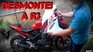 Como desmontar carenagem dianteira da Yamaha R3 [upl. by Tamra]