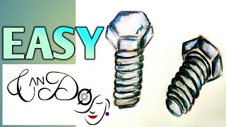 How To Draw A Bolt Step By Step For Beginners How To Draw Bolts Two Views Easy Drawing Ideas Bolt [upl. by Etteniuqna]