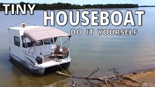 Welder Builds Perfect Tiny Houseboat  DIY Start to Finish [upl. by Aicelf]