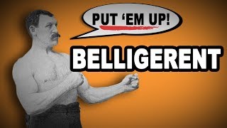 Learn English Words BELLIGERENT  Meaning Vocabulary with Pictures and Examples [upl. by Salesin]