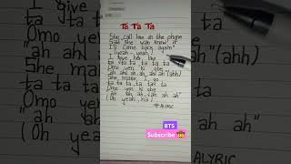 ta ta ta song lyrics trend youtubeshortsjungkook tatatata [upl. by Gavette495]