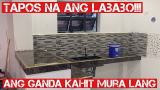 Tapos na ang lababo  Salamat Shopee maganda kahit mura lang yung sink  House Construction [upl. by Htabmas]