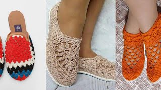 Zapatos tejidos a crochet para dama con suela 🛍️🌲 [upl. by Angid106]