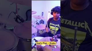 Gods plan by Drake  Drum cover by 10 yr old [upl. by Ohploda]