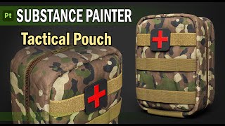 Creating Fabric and velcro for Tactical pouch in Substance 3D Painter  fabric velcro  stitches [upl. by Meeharbi]