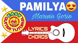 PAMILYAMarwin GorioLyricsampChords😍Easy Guitar Tutorial [upl. by Koenig]