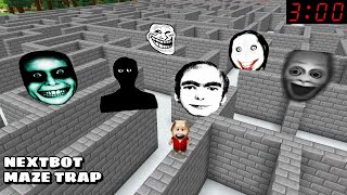 NEXTBOT MAZE TRAP JEFF KILLER AND FRIENDS CHASED ME in Minecraft  Gameplay  Coffin Meme [upl. by Maria]