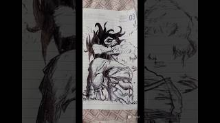 Attack Titan pen sketch 🖊️anime shorts [upl. by Ahtimat129]