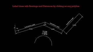 AutoCAD lisp Label Lines with Bearings and Distances by clicking on any polyline [upl. by Valina495]