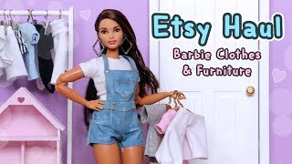 Barbie Etsy Haul Doll Clothes Furniture amp More 3 [upl. by Ardra93]