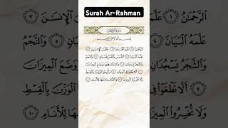 Beautiful Tilawat of Surah ArRahman  Peaceful Quran Recitation  shorts quran 1m [upl. by Northey700]