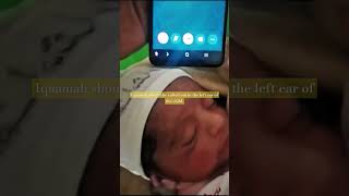 How should one give Azaan in the ears of a new born babyshortsfeed Azaan shorts newborn viral [upl. by Cartwright]