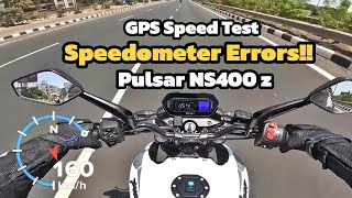 Pulsar NS400 z TOP SPEED TEST WITH GPS  SPEEDOMETER ERRORS [upl. by Ydnar202]