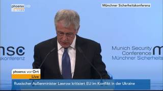 Sicherheitskonferenz  Diskussion quotDie Rolle der USA mit Blick auf Europas Rollequot am 01022014 [upl. by Hime]