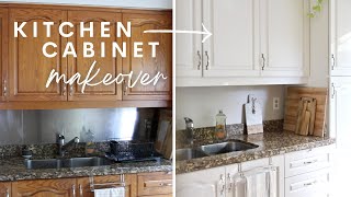 DIY KITCHEN MAKEOVER  Painted Kitchen Cabinets  Before amp After [upl. by Eppillihp988]