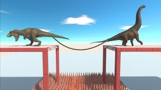 Carnivorous Dinosaurs and Herbivores Dinosaurs Battle in Tug of war  Animal Revolt Battle Simulator [upl. by Lienhard]