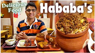 সাউথ কলকাতায় সেরা স্বাদ Hababas Cafe এসি ক্যাফেতে Kolkata Street Food  Mutton Handi Polao Kababs [upl. by Brockwell425]