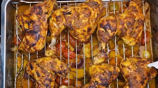 أفخاذ الدجاج🍗🐔 في الفرن مع الخضر🥕🍅🫑🧅cuisses de poulet au four avec légumes [upl. by Alad]